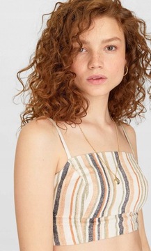 C1K007 STRADIVARIUS__MM8 KRÓTKI TOP RAMIĄCZKA__XS