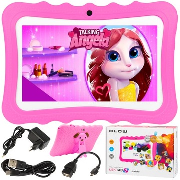 TABLET BLOW DLA DZIECI 7' EDUKACYJNY GRY ZABAWKI ANDROID 2/32 GB RÓŻOWY