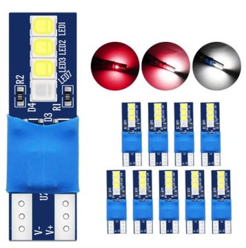 W5W / T10 - Dual COLOR ! CZERWONE - White! Dwukolorowe żarówki W5W! 400LM!