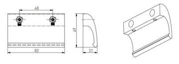 Защелка Балконная ручка с шаблоном из серебряной нержавеющей стали
