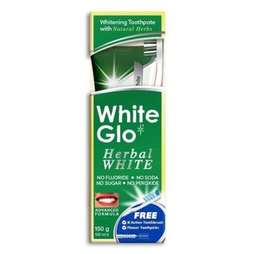 White Glo Herbal White ziołowa pasta do zębów wybielająca + szczoteczka
