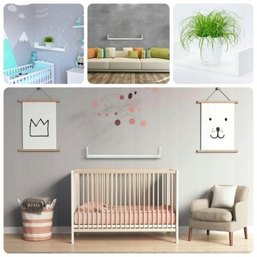 ПОДВЕСНАЯ ПОЛКА для специй, белая перекладина, боковые стороны, кухня, 50х15, дуб сонома