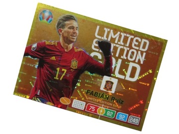 PANINI UEFA EURO 2020 KARTY PIŁKARSKIE LIMITED GOLD FABIAN RUIZ HISZPANIA