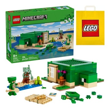 LEGO Minecraft — Пляжный домик «Черепаха» (21254) + подарочный пакет LEGO