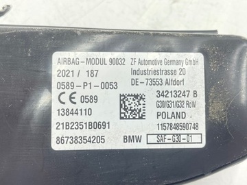 BMW 5 G30 G31 2021 ULOŽENÍ VZDUCHOVÁ AIRBAG SEDADLA