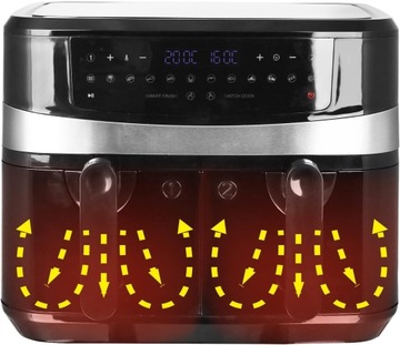 Аэрофритюрница EMERIO DIGITAL DOUBLE, два ящика