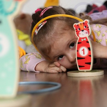 ДЕРЕВЯННАЯ ИГРА НА НАВЫКИ, БРОСОК В мишень-животное, 15 ЭЛЕМЕНТОВ.