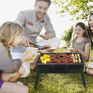 ТУРИСТИЧЕСКИЙ ПОРТАТИВНЫЙ УГОЛЬНЫЙ СКЛАДНОЙ БАРБЕКЮ-ГРИЛЬ ЧЕМОДАН-ГРИЛЬ + РАЗЖИГАНИЕ