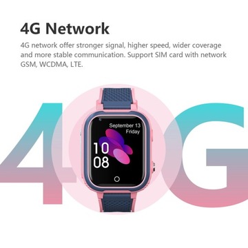IP67 Детские умные часы-трекер GPS WIFI Видео Розовый