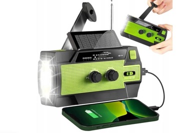LATARKA LED TAKTYCZNA SZPERACZ RADIO SOLARNE POWERBANK AKUMULATOR SURVIVAL