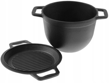KOCIOŁEK MYŚLIWSKI 8 Lit GARNEK Patelnia Grillowa