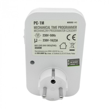 Программатор таймера механический аналоговый 24 часа 3500 Вт 16 А 230 В 50 Гц