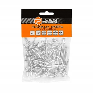NIT ALUMINIOWE STALOWE ZRYWALNE 4,8 x 10 mm NITY 50szt