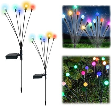 Solarne światła firefly lampy ogrodowe 6LED 2szt