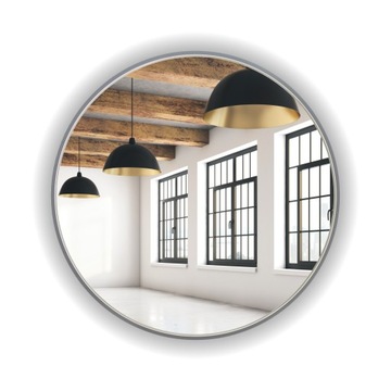 LUSTRO OKRĄGŁE SREBRNE 80 CM LED