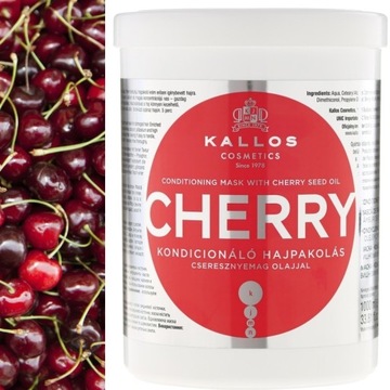 KALLOS KJMN maska do włosów zniszczonych wiśniowa CHERRY 1000ml SEOL