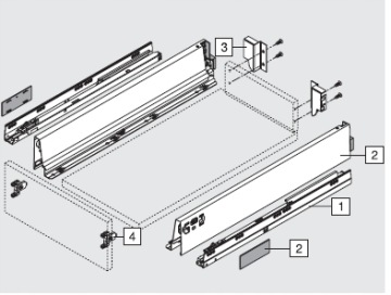 ЯЩИК-ТАНДЕМБОК ANTARO 650 LOW M СЕРЫЙ, BLUM
