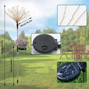 4x солнечные фейерверки, светодиодные садовые лампы