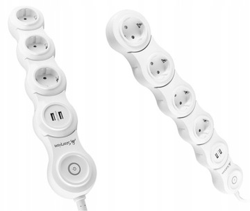 УДЛИНИТЕЛЬ БЛОК ПИТАНИЯ 2 USB-РОЗЕТКИ 1,5 м ВКЛ.