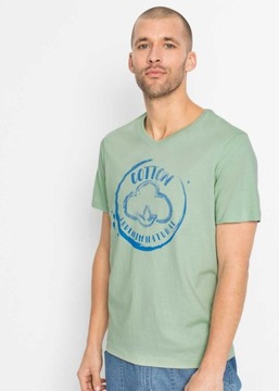 B.P.C t-shirt męski jasnozielony z nadrukiem r.3XL