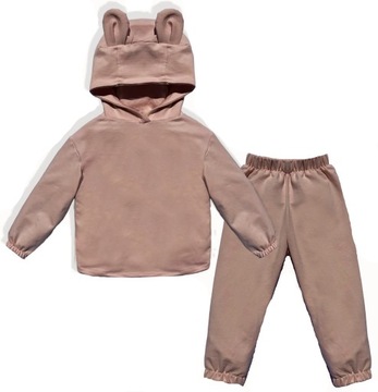 80 Komplet dresowy dziecięcy BLUZA SPODNIE karmel