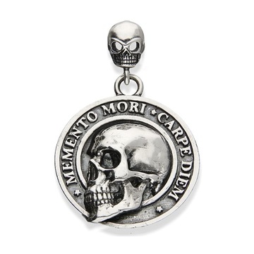 Duża zawieszka srebrna CZASZKA CARPE DIEM MEMENTO MORI SREBRO 925 40g
