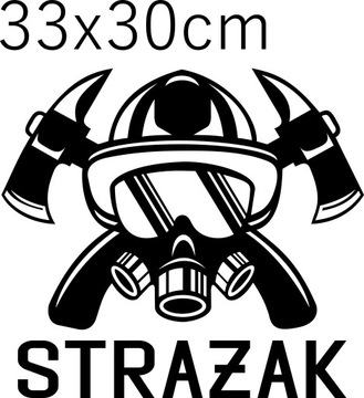 Naklejka Strażacka Strażak Straż 33x30cm