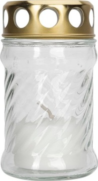 Mały szklany znicz transparenty z wkładem 7h 11cm