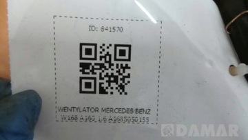 A1685050155 VENTILÁTOR CHLADIČŮ MERCEDES BENZÍN W168 A160 1.6