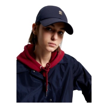 TOMMY HILFIGER CZAPKA Z DASZKIEM MONOGRAM CAP GRANATOWA