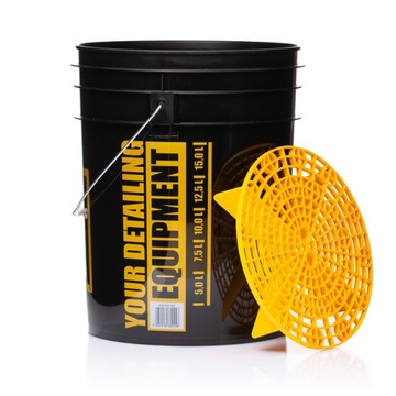 Wiadro Detailingowe do Mycia Auta + Separator Żółty RINSE 20L WORK STUFF