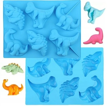 DINOZAURY SILIKONOWA forma DO MUFFINEK babeczek DINOZAUR ciastek MONOPORCJE