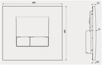 Кнопка смыва Cersanit BASE, блестящий хром.