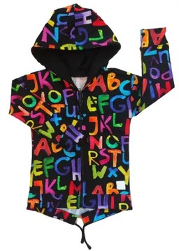 Bluza litery multikolor na zamek rozmiar 152