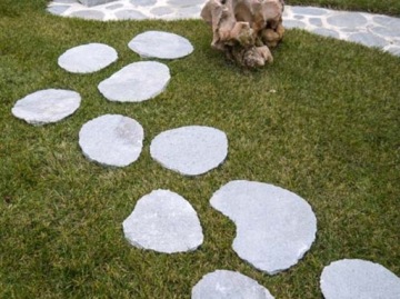 Ступеньки, каменные степы для дорожек Овал Серый