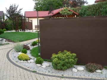 Mata na ogrodzenia 100% POLIPROPYLEN Decomat brązowa 2,5m x 1,2m MEGAMOCNA