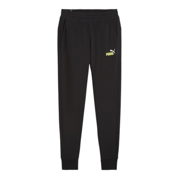 PUMA SPODNIE DRESOWE MĘSKIE BAWEŁNIANE ESS+ 2 COL LOGO PANTS CZARNE r.L