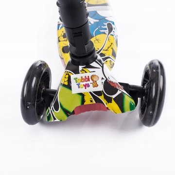 HULAJNOGA TRÓJKOŁOWA DLA DZIECI TOBBI-TOYS BALANSOWA KOŁA LED STYL GRAFFITI