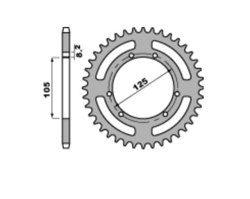 ZĘBATKA TYLNA PBR 4402 62 F DERBI MALAGUTI YAMAHA