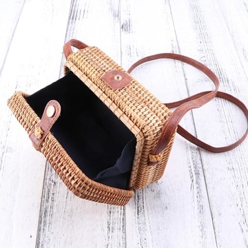 Сумка из ротанга Корзины для хранения Сумка Кожаный ремешок