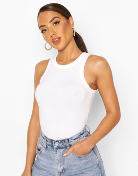 BOOHOO BODY BIAŁE BAWEŁNA CASUAL _ 38 M