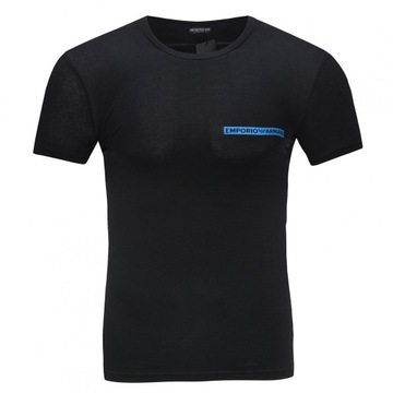 Emporio Armani t-shirt koszulka męska czarna crew-neck M