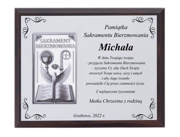 PANEL Z OBRAZKIEM PAMIĄTKA NA BIERZMOWANIE OBRAZ W OZDOBNYM PUDEŁKU