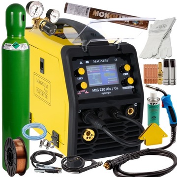 SPAWARKA MIGOMAT MAGNUM 200a 220 ALU CU synergia spawalniczy zestaw 3 230V