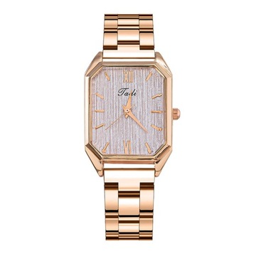 Women Watch Rectangle Dial Stainless Steel Strap Quartz