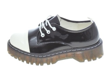 Modne Buty Lakierowane Czarne Platforma r.37