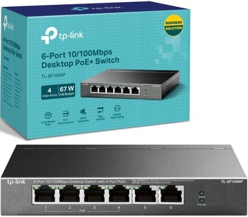 Switch TP-LINK TL-SF1006P 6x 10/100 z 4 port PoE+
