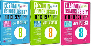 Egzamin ósmoklasisty arkusze x 3 Polski Matematyka Angielski Komplet Greg