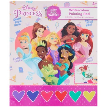 Kolorowanka akwarelowa wodna + pędzelek Księżniczki Disneya Disney Princess