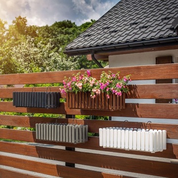 БАЛКОННЫЙ ЯЩИК 58см + 2 РУЧКИ, СЕРЫЙ